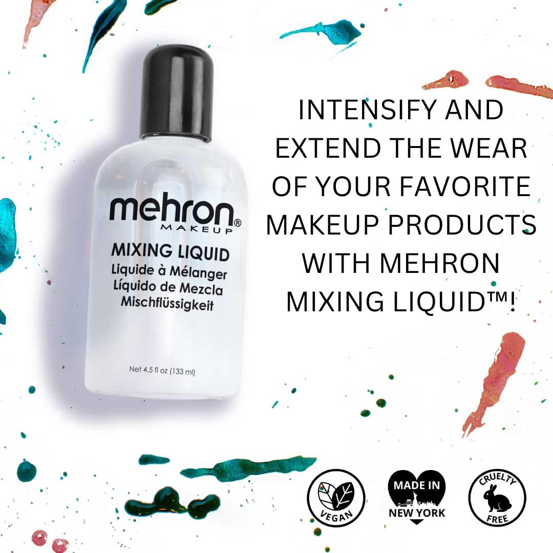 Mehron Makeup Mixing Liquid | Water Resistant For All Day Wear | Multi-Use Makeup Transformer | Eyeliner Mixing Medium | Clear 4.5 fl oz (133 ml) Beauty & Personal Care Mehron