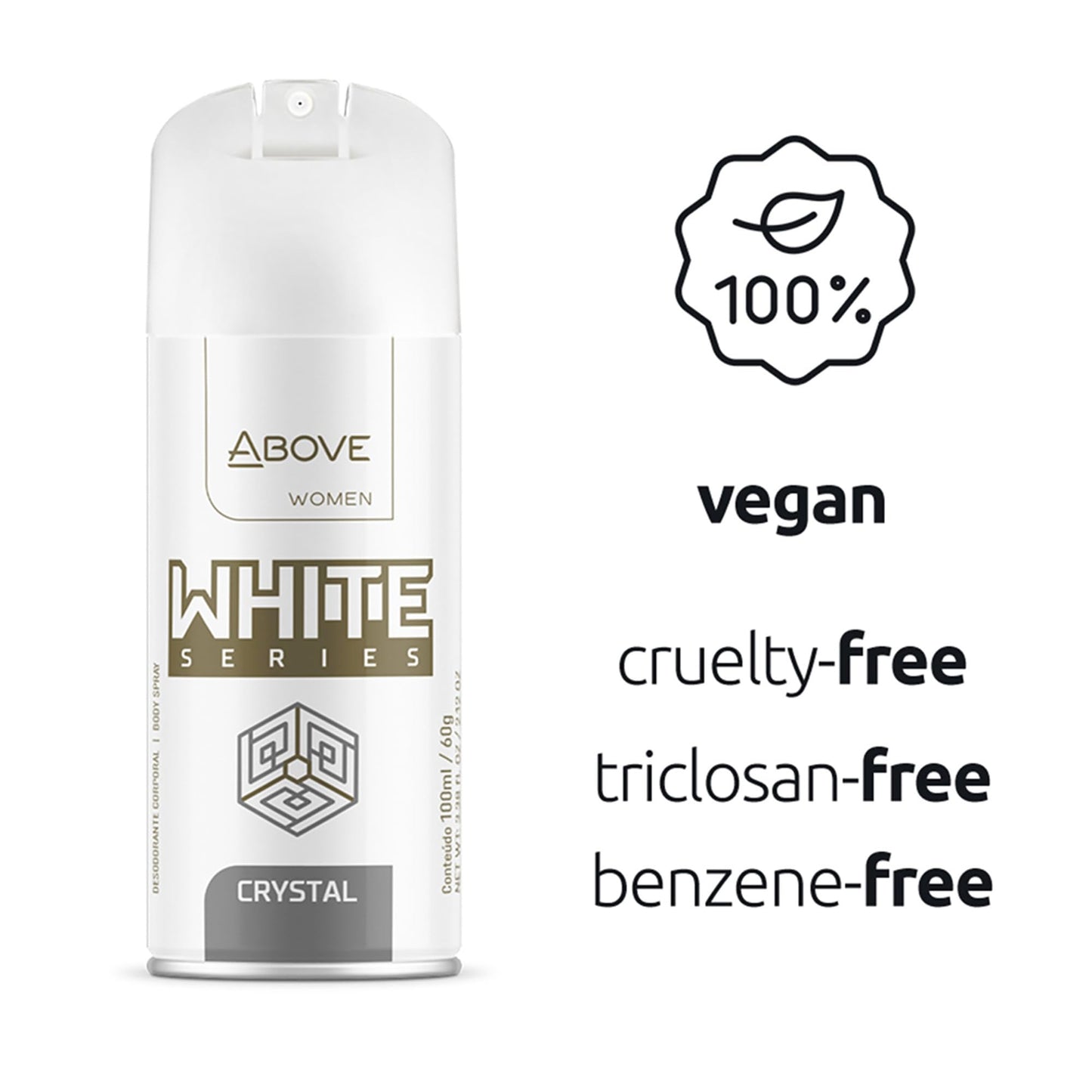 ABOVE White Series Body Spray, Crystal, 2.12 oz - Deodorant Spray - Masks Perspiration Odors - Long-Lasting Dry Spray - Paraben-Free - Cruelty-Free Beauty and Personal Care ABOVE
