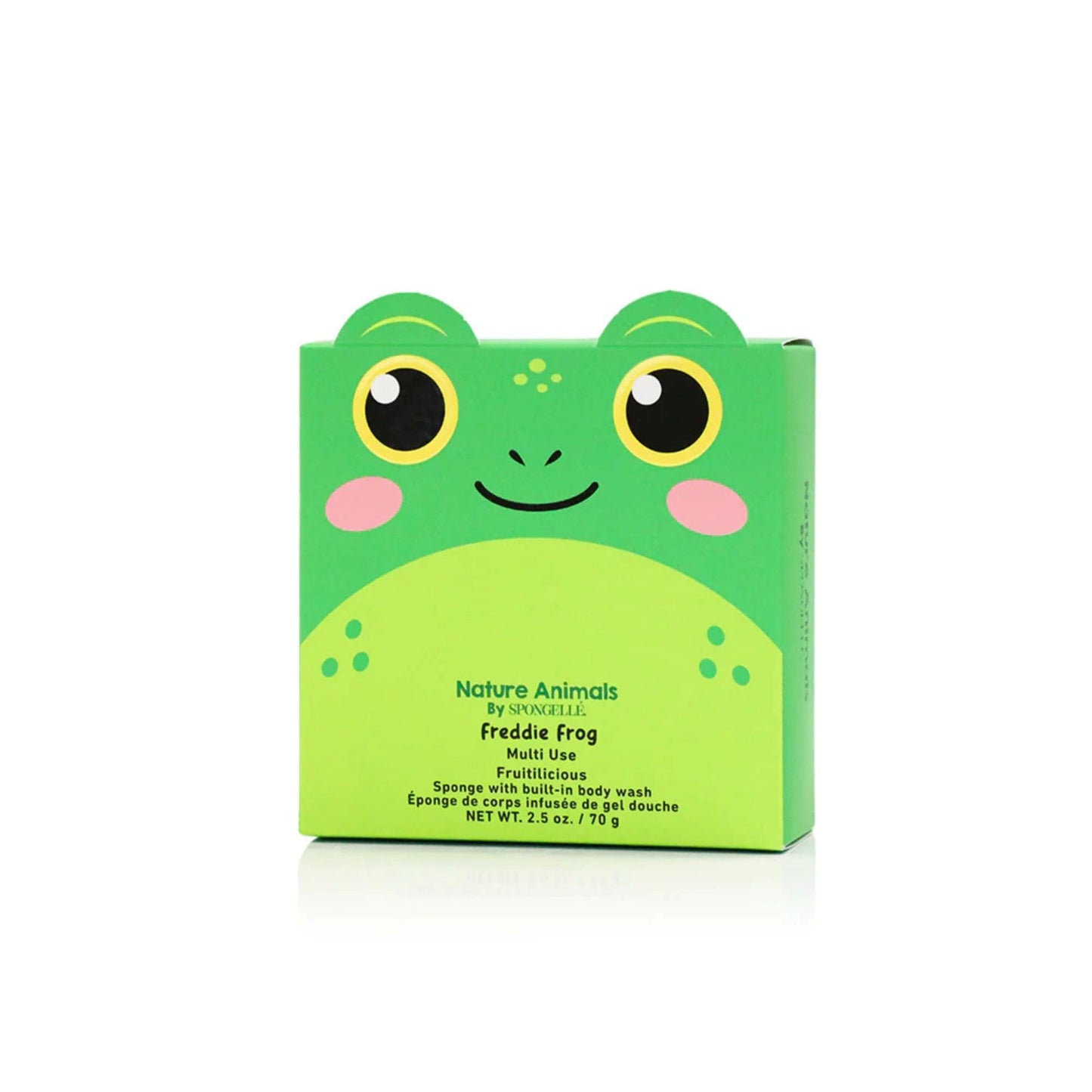 SPONGELLÉ Freddie Frog Nature Animals Kid's Body Buffer - All Ages - Body Wash Infused Shower Loofah - Newborn Essentials & Baby Essentials Beauty and Personal Care SPONGELLÉ