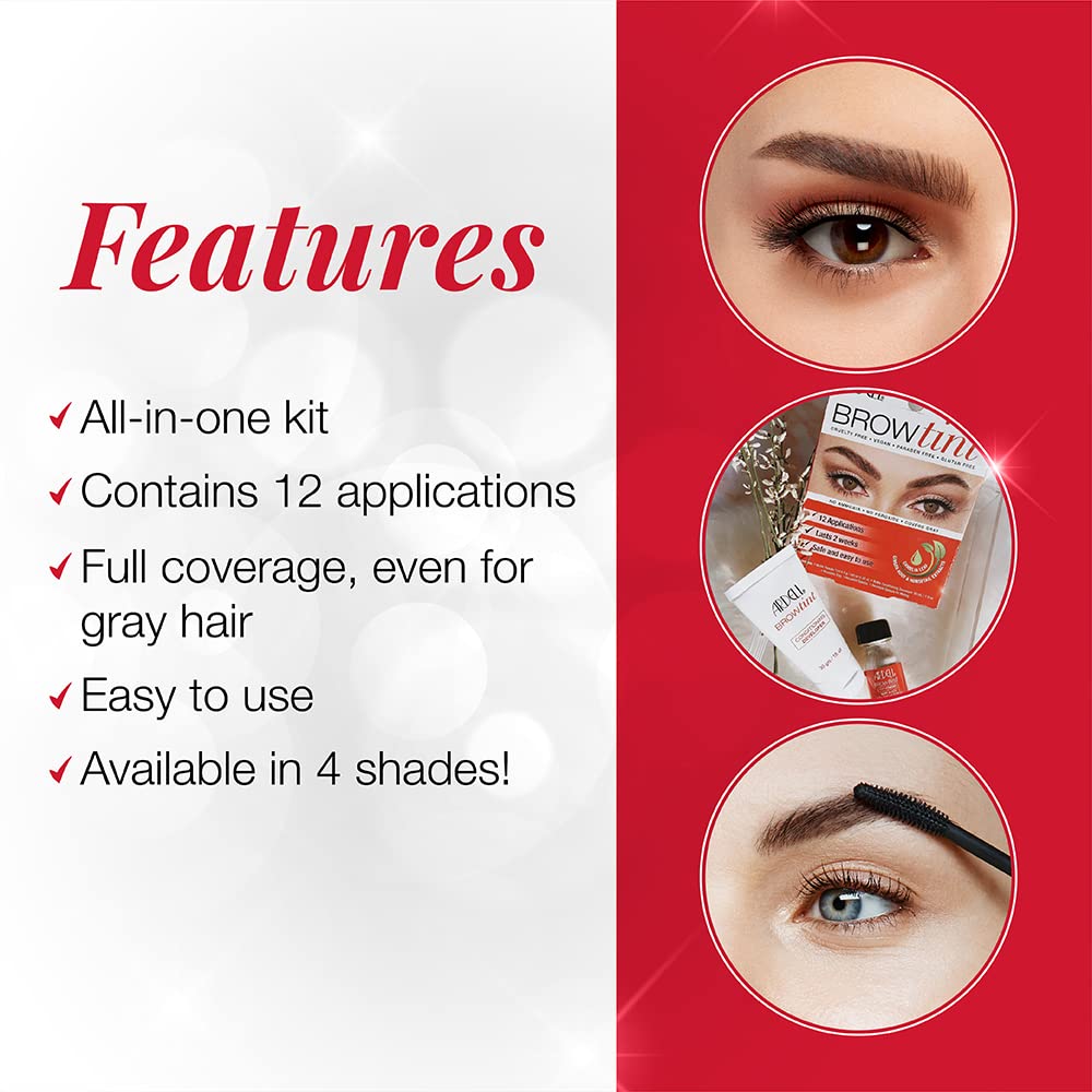 Ardell Brow Tint Kit Medium Brown - Eyebrow Tint, Long-Lasting Brow Color with Natural Extracts, Complete Eyebrow Tint Set, 1 Pack Beauty & Personal Care Ardell