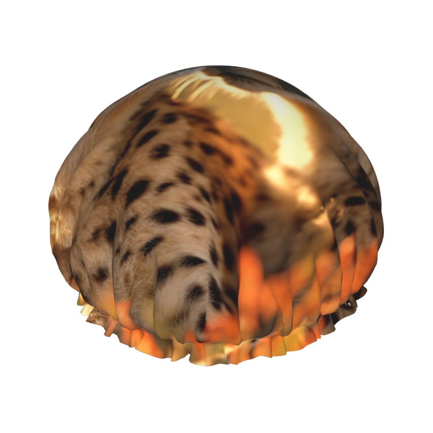 Cheetah Love Shower Cap For Women Reusable Double Layers Bathing Bath Cap Hair Caps Waterproof Elastic Band Ladies Spa Salon Shower Hat Hair Caps Beauty and Personal Care GDSHJKLW