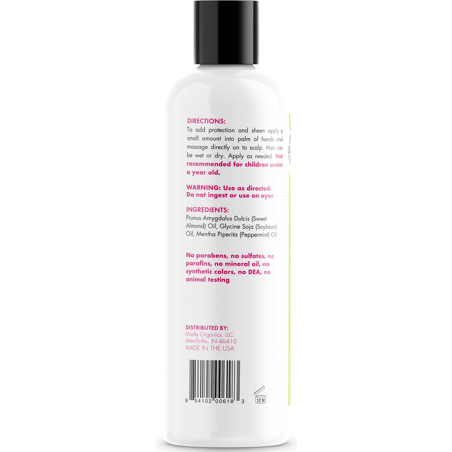 Mielle Organics Mint Almond Oil - Lightweight Dry Scalp Oil to Lock in Moisture and Help Encourage Longer, Healthier Hair - Suitable for All Hair Beauty & Personal Care Mielle Organics