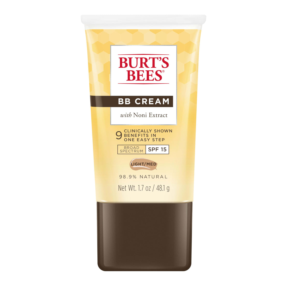 Burt's Bees BB Cream With SPF 15, Broad-Spectrum Sunscreen Tinted Lotion for All Skin Types, 98.9 Percent Natural Origin Skin Care, Light to Medium,