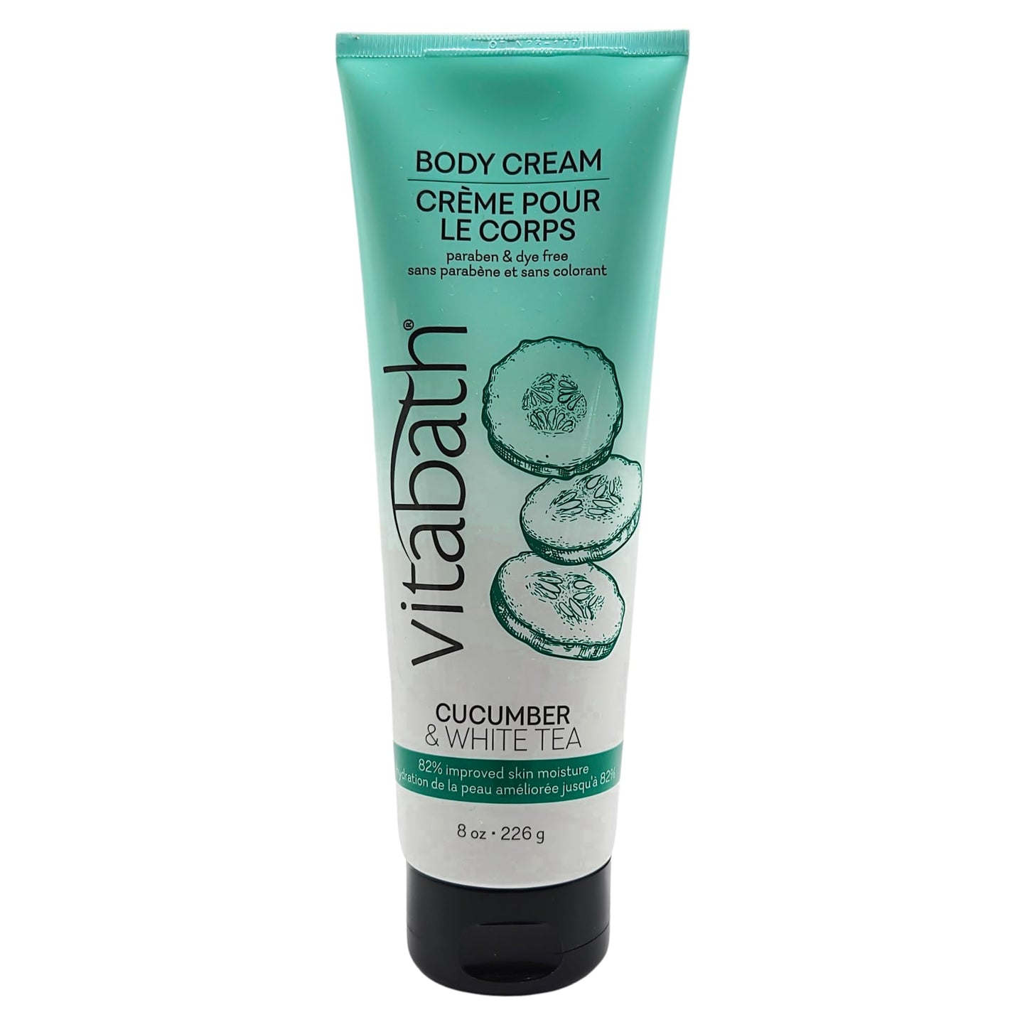 Vitabath Cucumber & White Tea Moisturizing Body Cream - Soothing Hydration Vitamin & Nutrient Skin Care - Replenishing All Over Dry Skin Lotion Beauty & Personal Care Vitabath
