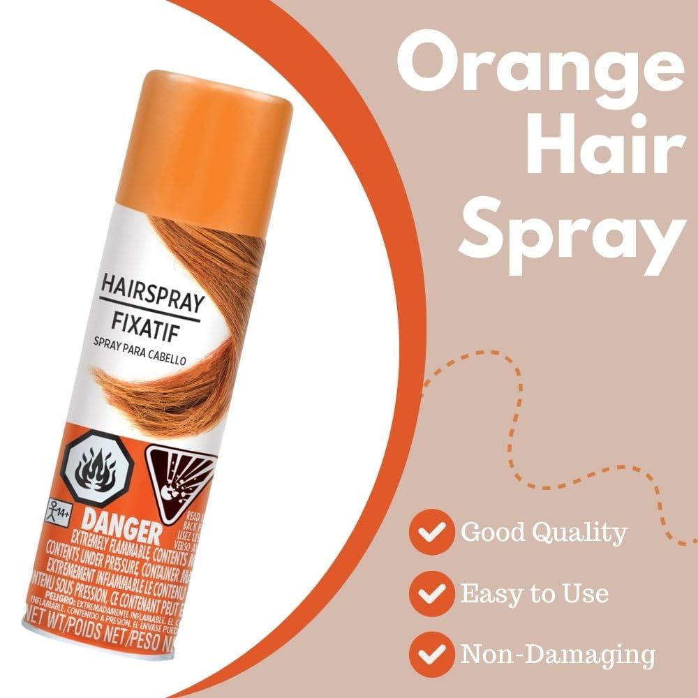 Vibrant Orange Hair Spray Color - 3 oz. (1 Count) - Instantly Transforms Your Look, Ideal for Parties & Cosplay Beauty & Personal Care Amscan