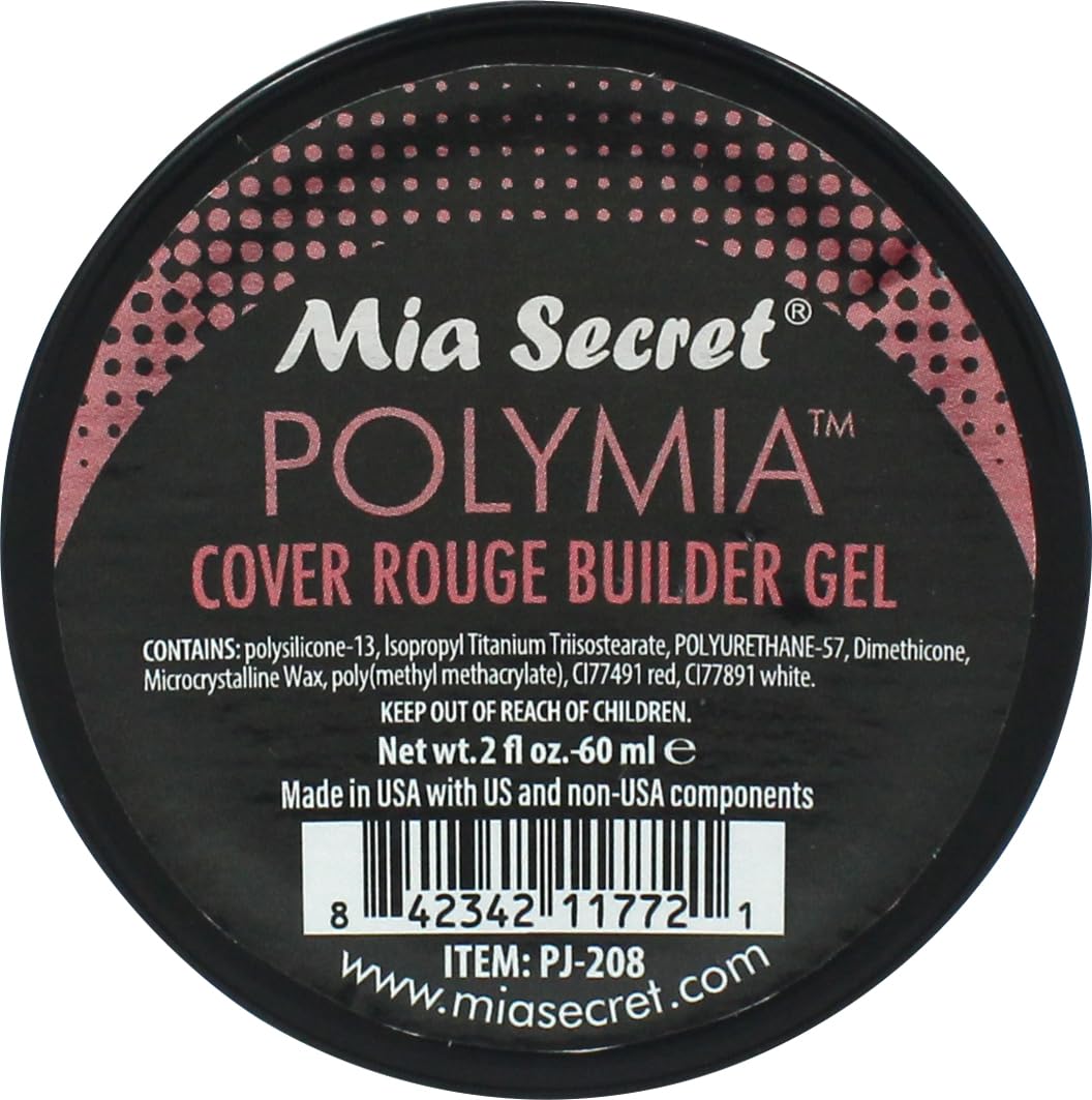 Mia Secret - 2oz POLYMIA polysilicone Gel Nail Builder - UV Led - Builder gel (Cover Rouge)