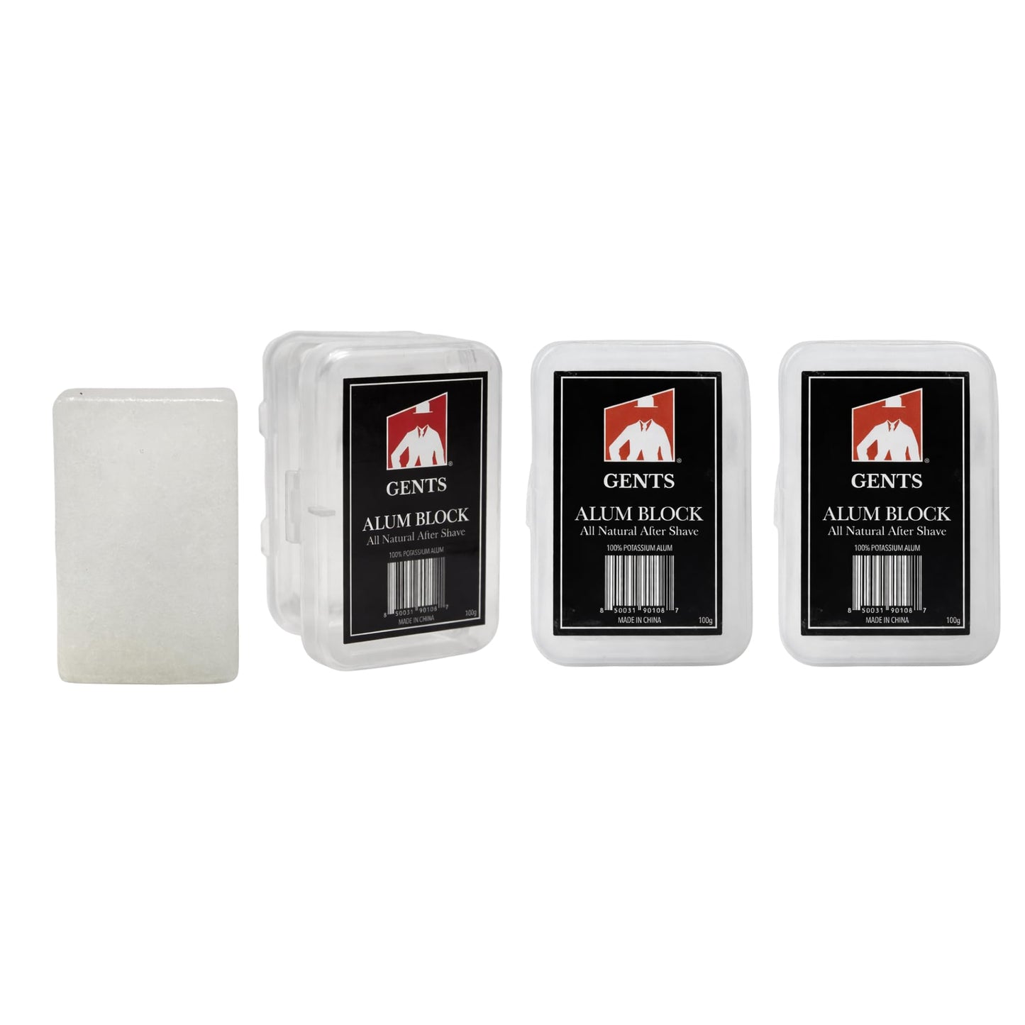 Gents Alum Block in Plastic Case - Upgrade Your Shave - Soothing Aftershave Solution for Shaving Razor Burn Relief - Travel Friendly Durable Plastic Beauty and Personal Care G.B.S