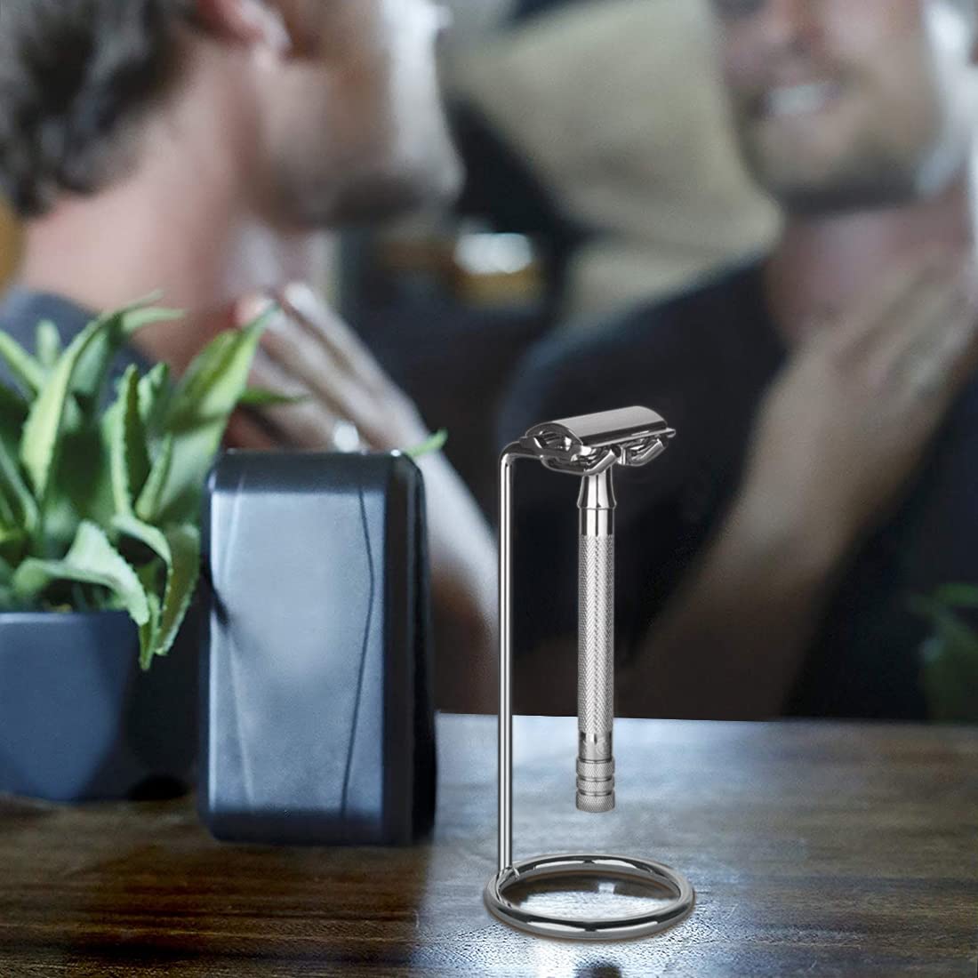 Linkidea 2 Pack Stainless Steel Safety Razor Stand, Travel Shaving Stand, Compatible with Gillette Fusion 5, ProShield, NFL Series, Long Handle Razor Beauty and Personal Care Linkidea