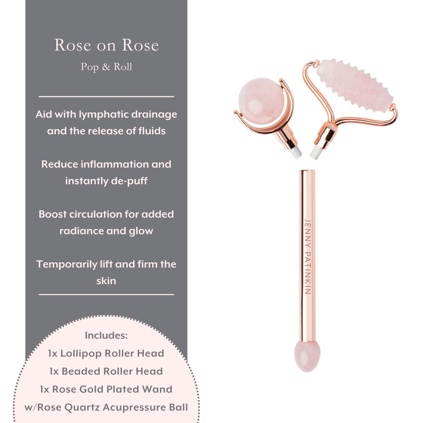 Jenny Patinkin Rose on Rose Pop and Roll Face Roller Beauty & Personal Care JENNY PATINKIN