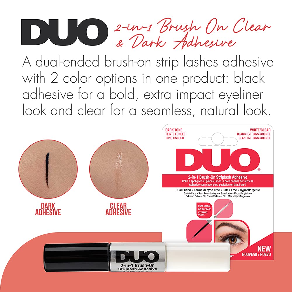 DUO 2-in-1 Brush-On Lash Glue Strip Lash Adhesive Dark Clear 0.18 oz