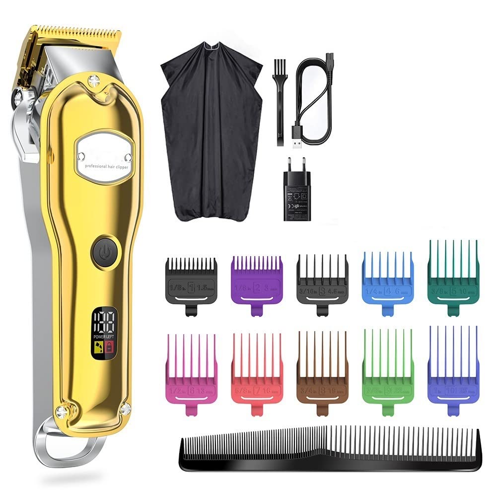 QDKVTNDJZ Hair Clippers for Men, Professional Trimmer for Cutting Machine with 10 Colorful Guide Combs Waterproof Beauty and Personal Care QDKVTNDJZ