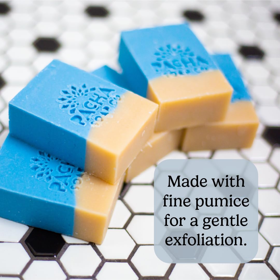 Pacha Soap Co. Sand & Sea Bar Soap - Clary Sage & Sandalwood Scent, Exfoliating & Hydrating, Artisan Face Wash, Hand Cleanser & Body Wash Beauty & Personal Care Pacha Soap Co