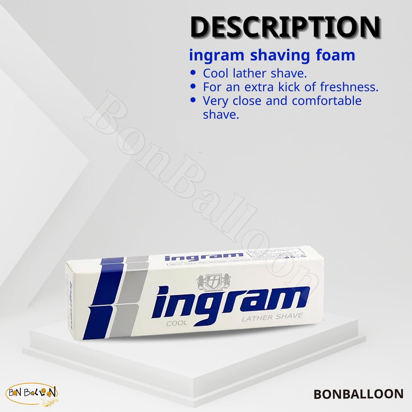 Lather Shave Cool Ingram Shaving Cream Tube 60g Glycerin Coconut Oil Made In Egypt ( 2 Pack = 4.23 oz / 120 gm ) Beauty & Personal Care bonballoon
