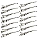 24 Packs Duck Bill Clips, Bantoye 3.5 Inches Rustproof Metal Alligator Curl Clips with Holes for Hair Styling, Hair Coloring, Silver Beauty & Personal Care Bantoye