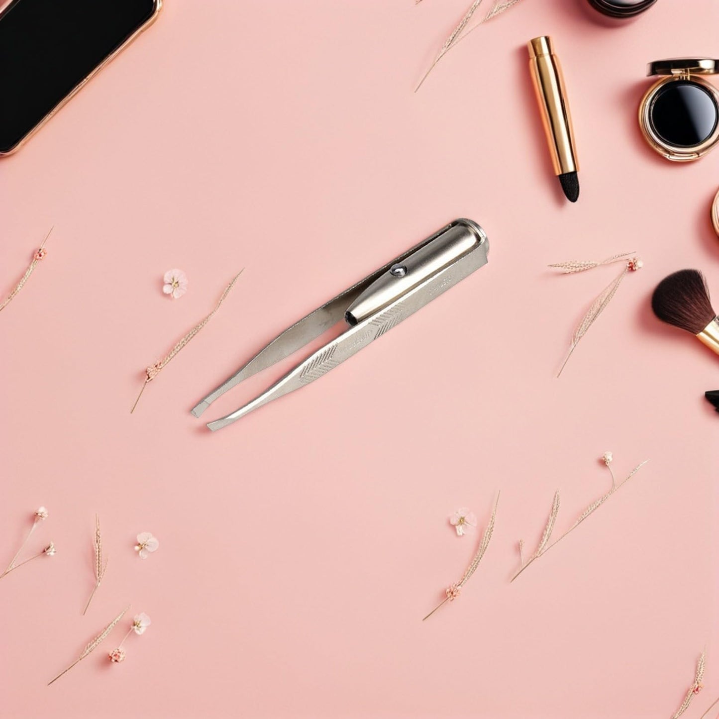 Tweezers with Light Super Bright LED Eyebrow Tweezer Push Button On Off for Makeup - Accurate, Compact,Easy to Store Beauty and Personal Care VINTORKY