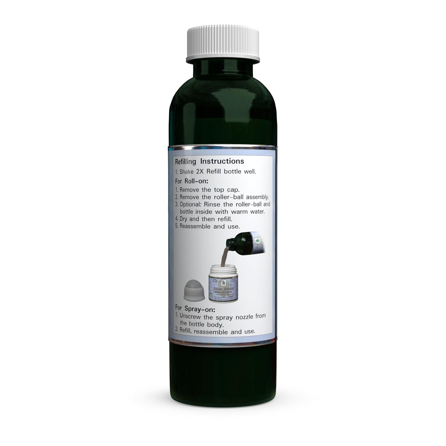 Silver Shield Deodorant - Sensitive Skin Formula - 2X Refill, All Natural Colloidal Silver Deodorant, 4 oz. Beauty and Personal Care Silver Botanicals