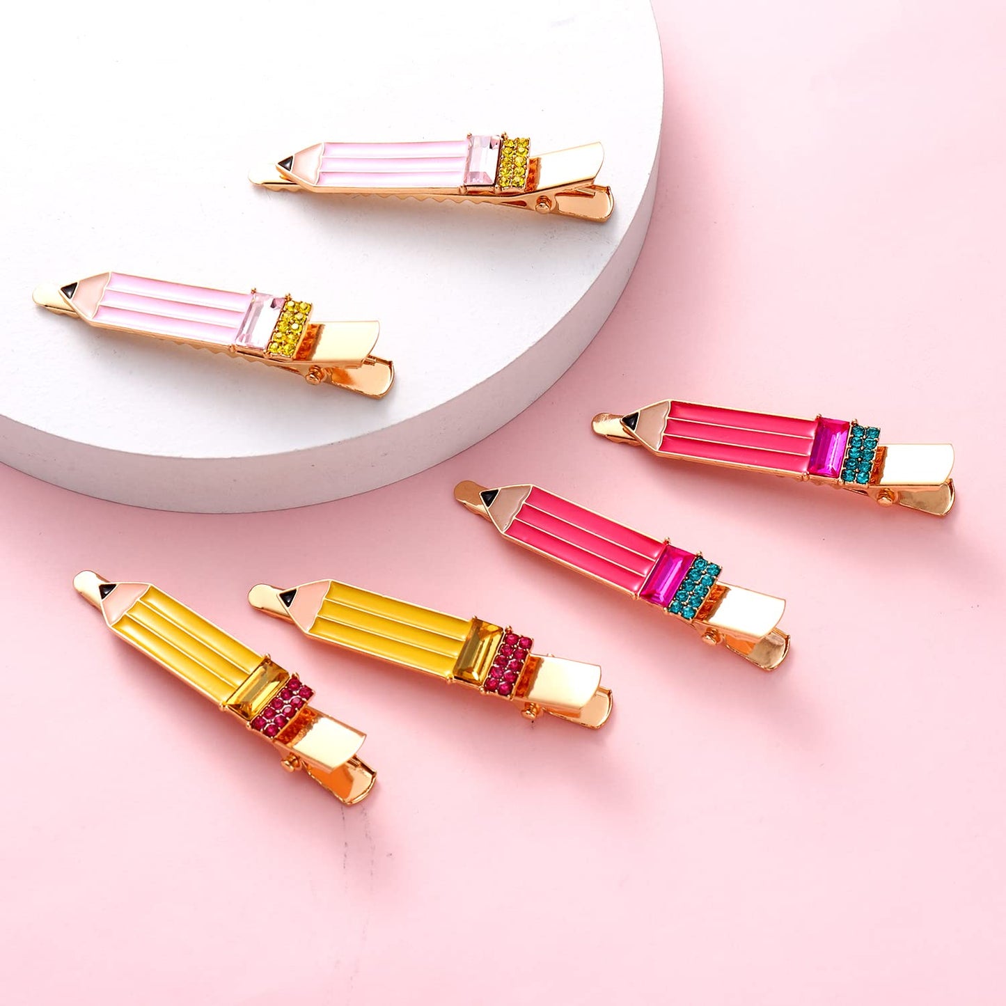 HZEYN Pencil Hair Clip - 6 Pack Teacher Hair Clips Funny Pencil Hair Clips Back To Shool Hair Accessories for Teachers Student Beauty & Personal Care HZEYN