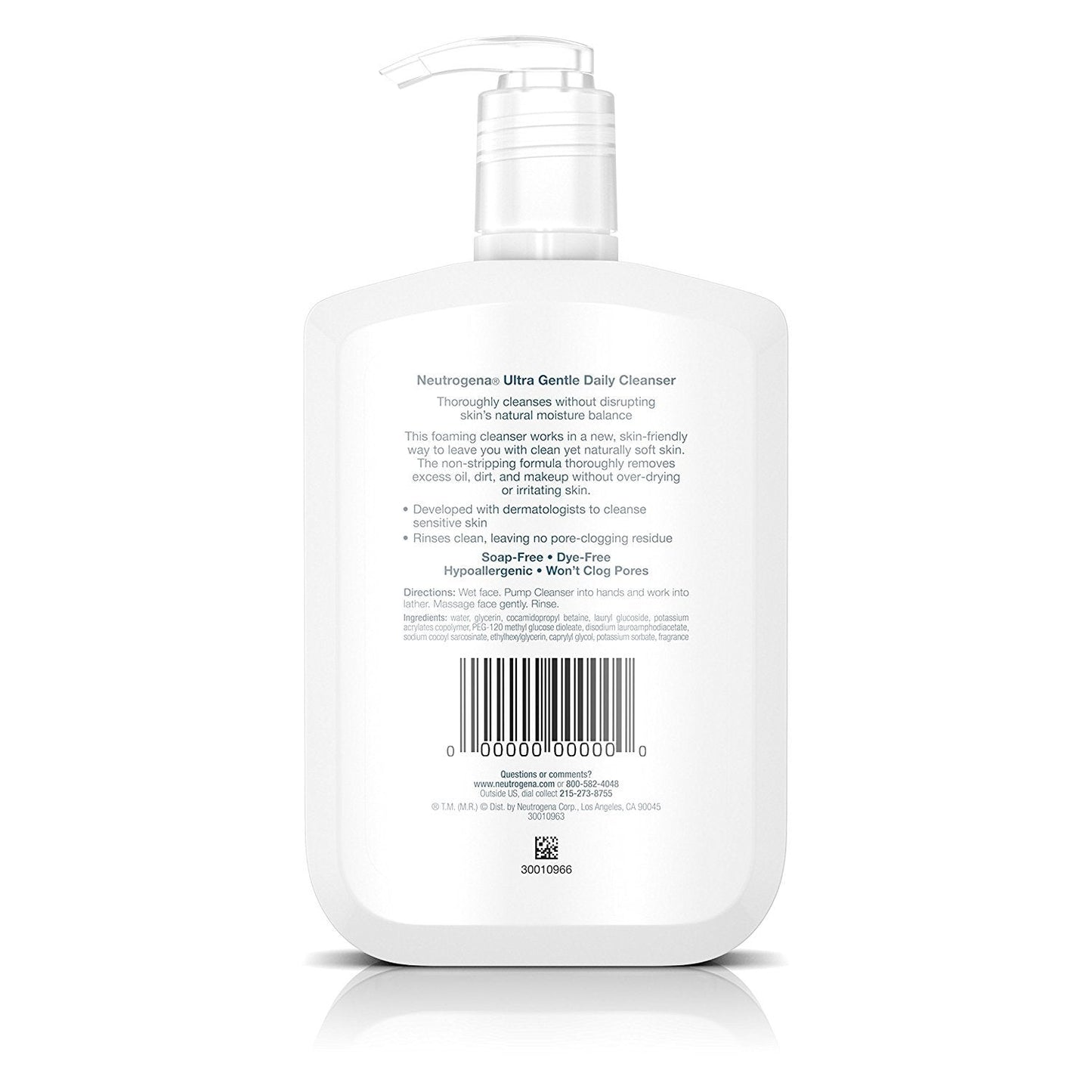 Neutrogena Ultra Gentle Daily Face Wash for Sensitive Skin, Oil-Free, Soap-Free, Hypoallergenic & Non-Comedogenic Foaming Facial Cleanser, 12 fl. oz Beauty & Personal Care Neutrogena