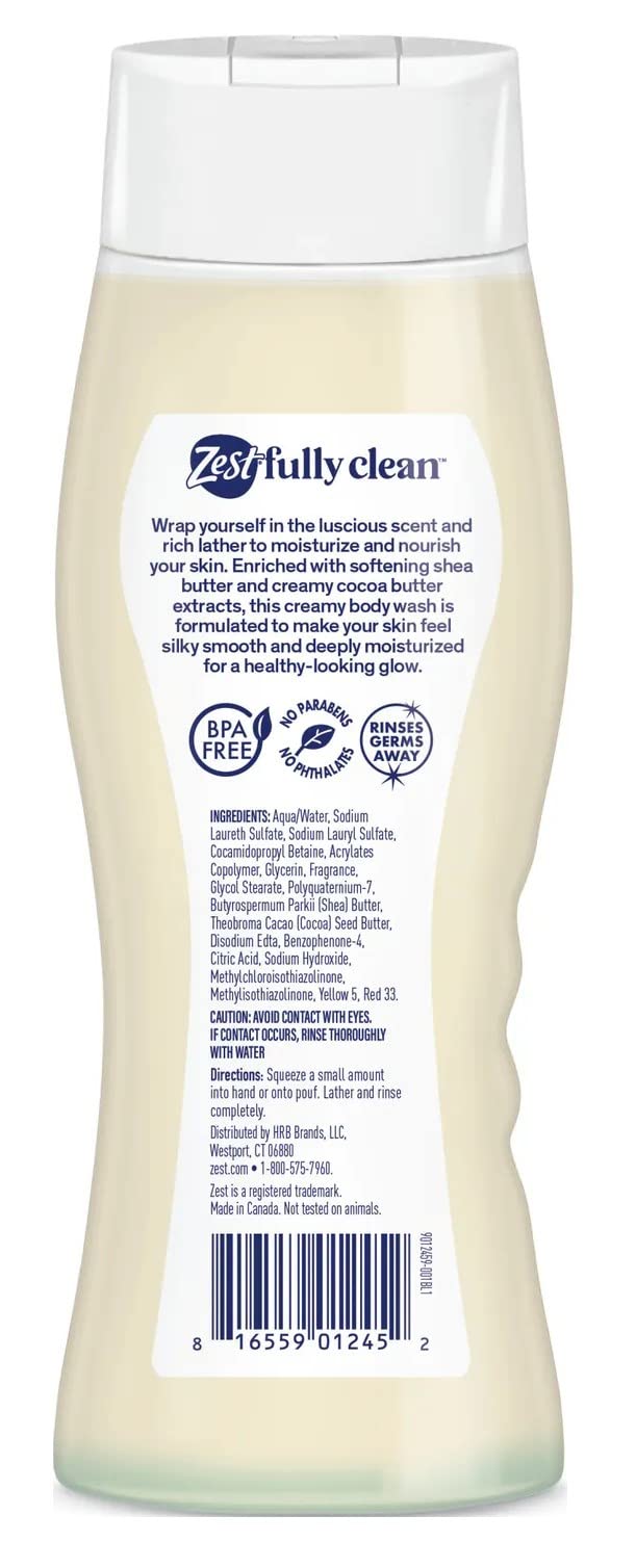 Zest Body Wash, Creamy Cocoa Butter & Shea 18 oz (Pack of 3) Beauty & Personal Care Zest