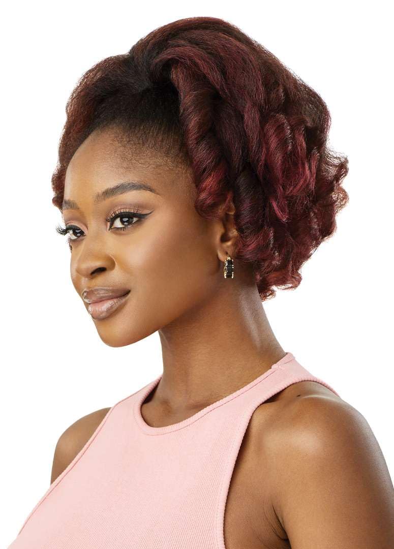 Outre Pretty Quick - Drawstring Pony - Kinky Curly 12" (OFF BLACK 1B)