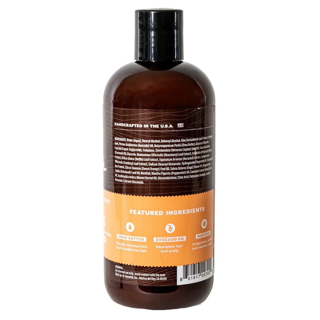 Dr. Squatch Cool Citrus Conditioner for Men - Daily Hair Conditioner - Stimulates, Hydrates, Soothes Scalp - Naturally Sourced with Organic