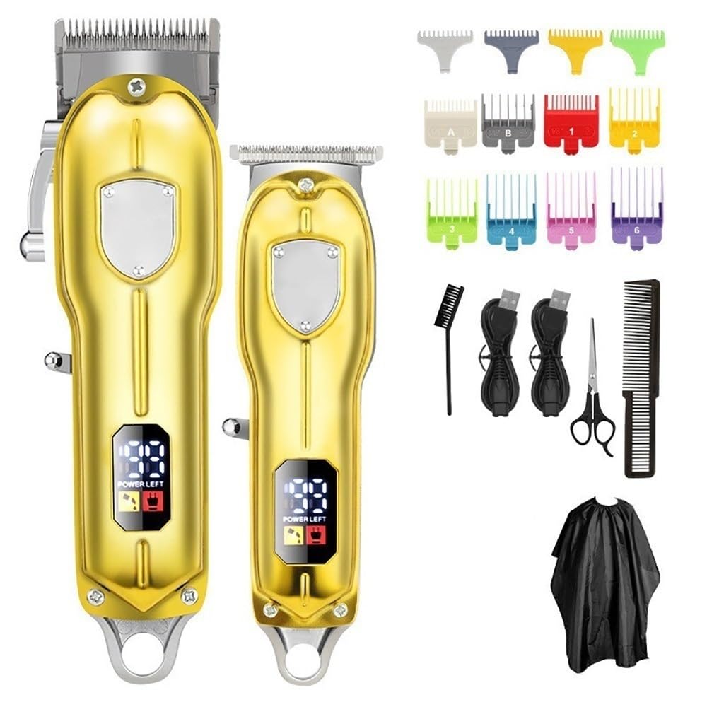 HEYLZBKCF Mens Hair Clippers 2PCS Machine Suit Trimmer Clipper Vintage Oil Head Quick Haircut Stainless Steel Cutter Motor Power USB Rechargeable Beauty and Personal Care HEYLZBKCF