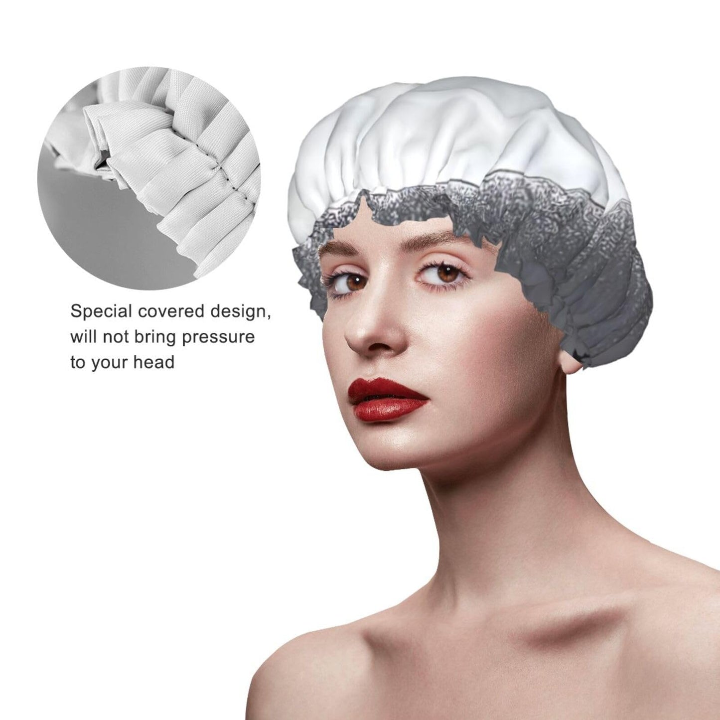 Moon Pine Tree Shower Cap for Women Men Large Reusable Shower Bonnet Double-Layer Waterproof Bath Caps Elastic Band Hair Hat for All Hairstyles Beauty and Personal Care BWLHJKE