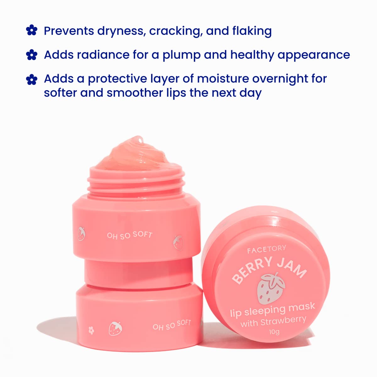 FaceTory Berry Jam Lip Sleeping Mask 10g – Strawberry & Shea Butter for Soft, Moisturized, Nourished Lips | Protects Dry, Cracked & Chapped Lips Beauty & Personal Care FACETORY