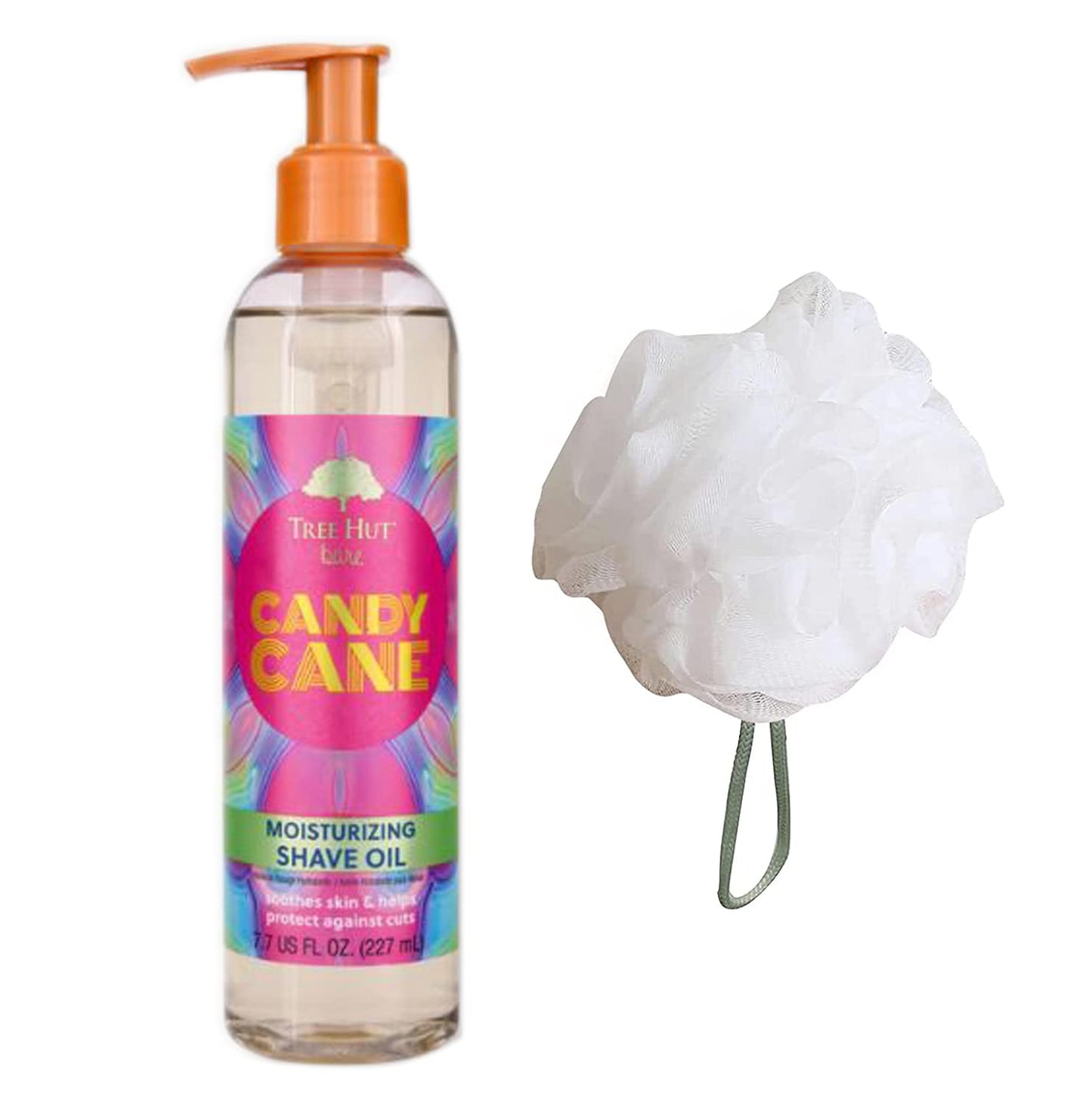 Tree Hut Candy Cane Shave Oil Set! Includes Shave Oil and Loofah! Formulated With Peppermint and Vanilla Bean! Ultra Hydrating and Exfoliating Beauty and Personal Care P P