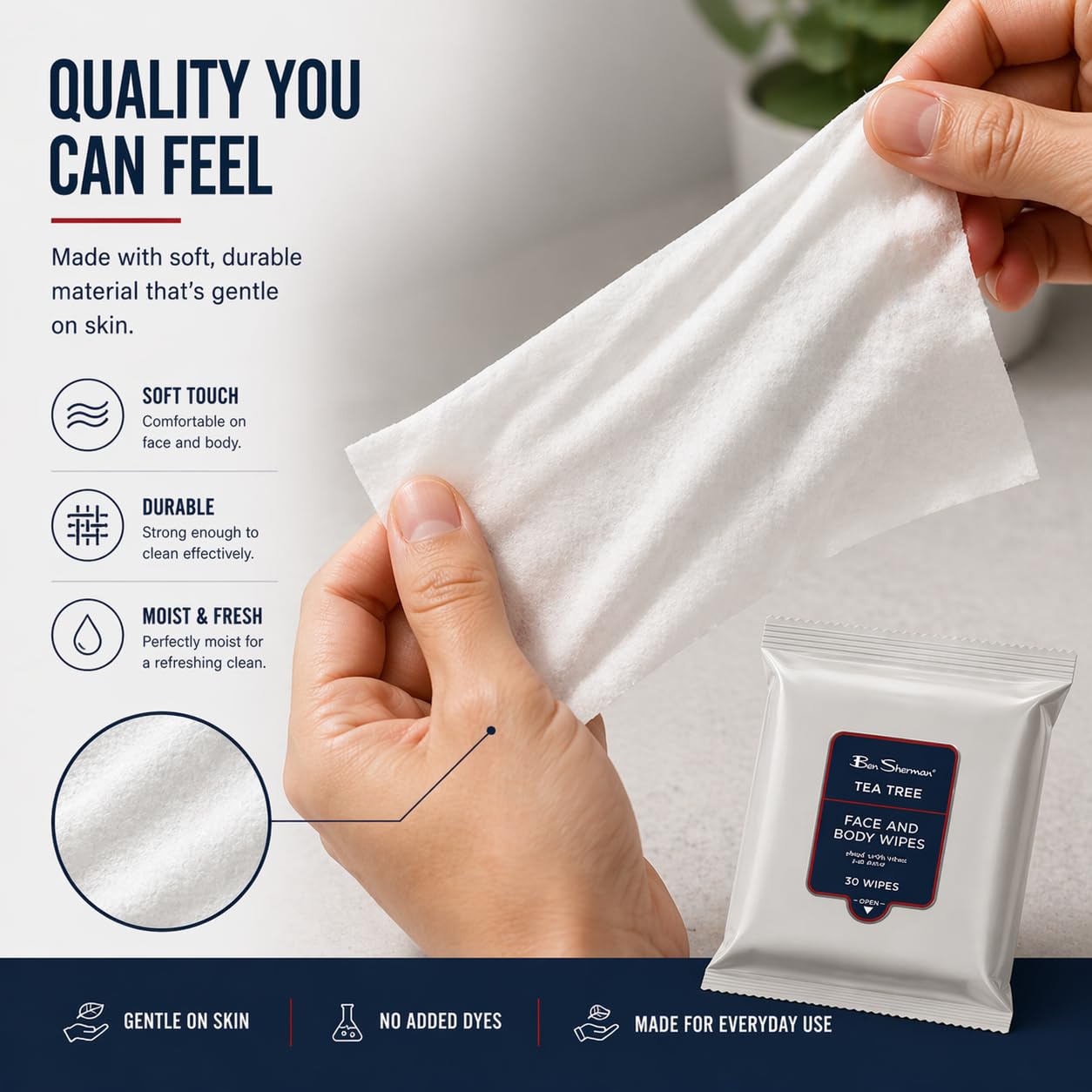 Ben Sherman Men's Face Wipes - 4 Pack (120 Total) Cleansing Wipes for Men with Cedar & Bourban, Eucalyptus, Tea Tree & Sandalwood Beauty & Personal Care Ben Sherman