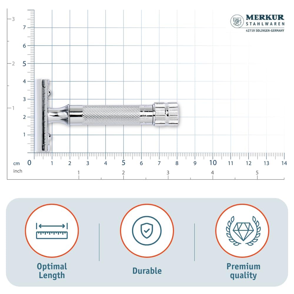 Merkur Mk34c Double Edge Razor with Heavy Duty Short Handle Beauty and Personal Care Merkur