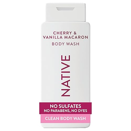 Native Cherry & Vanilla Macaron Scent 24-Hr Refreshing Clean Body Wash for Women & Men, All Skin Types Incl. Sensitive, Leaves Skin Feeling Clean Beauty & Personal Care Native