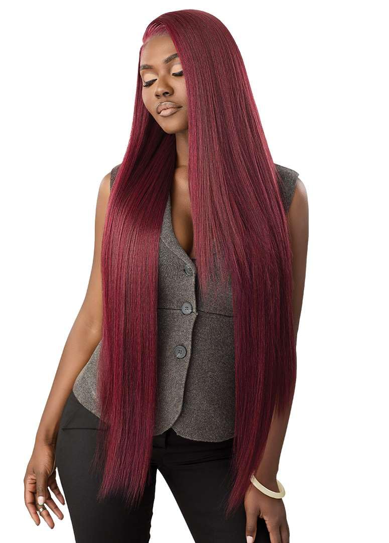 Outre Lace Front Wig - Perfect Hair Line 13X6 - NUEBLEND - Human Hair Blend - Straight 40" (DR4/SANDY BLONDE)