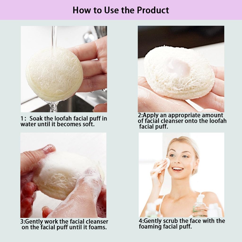 haikuluo Natural Loofah face Scrubber Pads, 6 Pack Beauty and Personal Care haikuluo