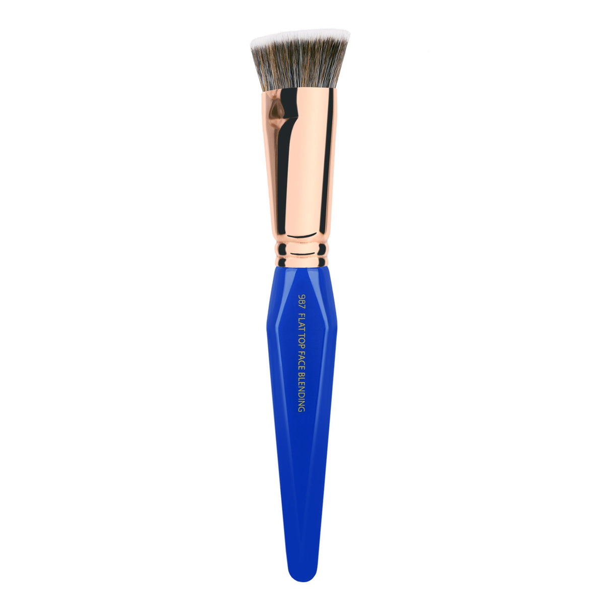 Bdellium Tools Professional Makeup Brush - Golden Triangle 987 Flat Top Face Blending - With All Vegan and Soft Synthetic Fibers, For Buffing Out