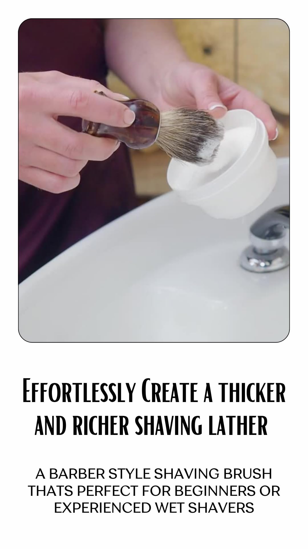 G.B.S Pure Badger Bristle Horn Shaving Brush, use with any Soap Cream All Razors, Effortless Glide Resin Beauty and Personal Care G.B.S