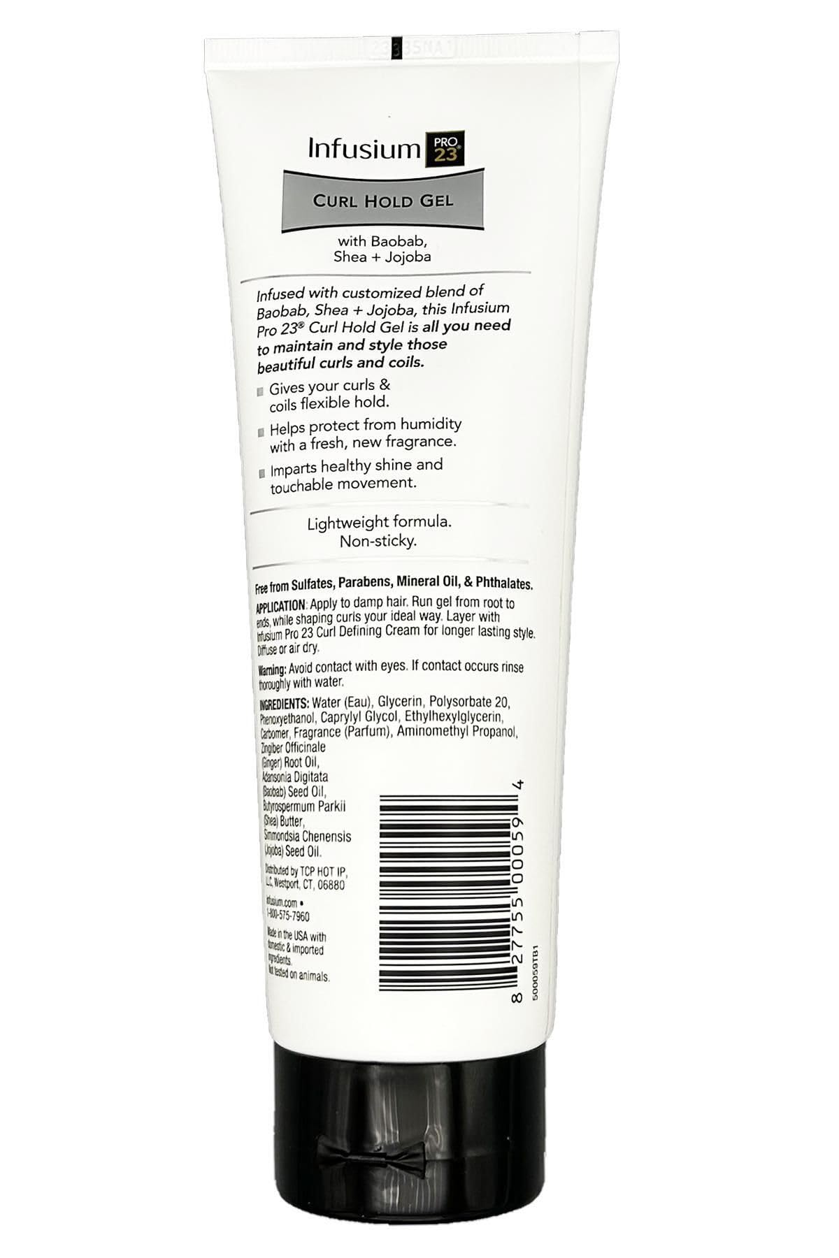 INFUSIUM 23 Curl Hold Gel with Baobab, Shea, and Jojoba - 8oz., White Beauty & Personal Care INFUSIUM 23