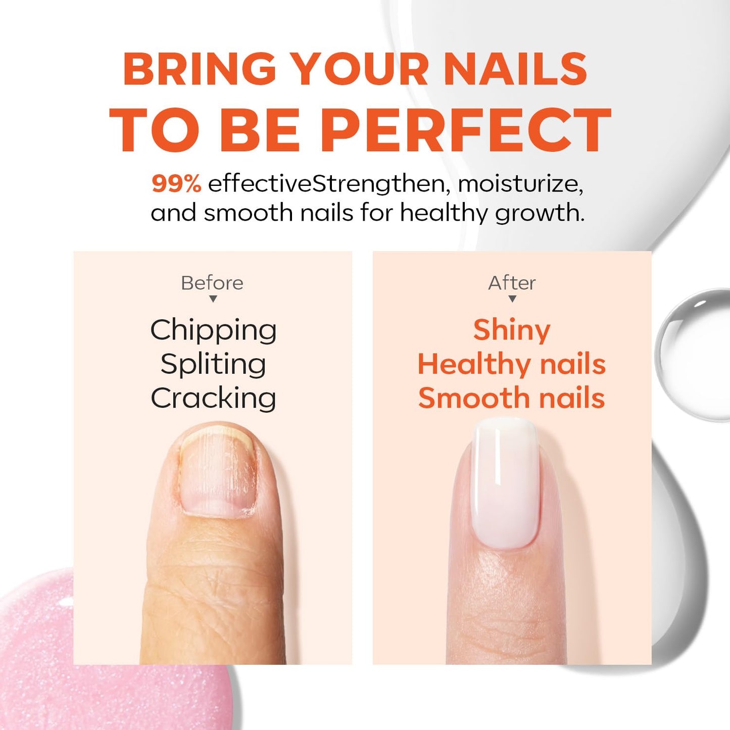 modelones Nail Strengthener 15ml Air Dry Nail Natural Concealer Foundation Polish Milky White Nail Growth Polish for Damaged Nails Imperfection Beauty and Personal Care modelones