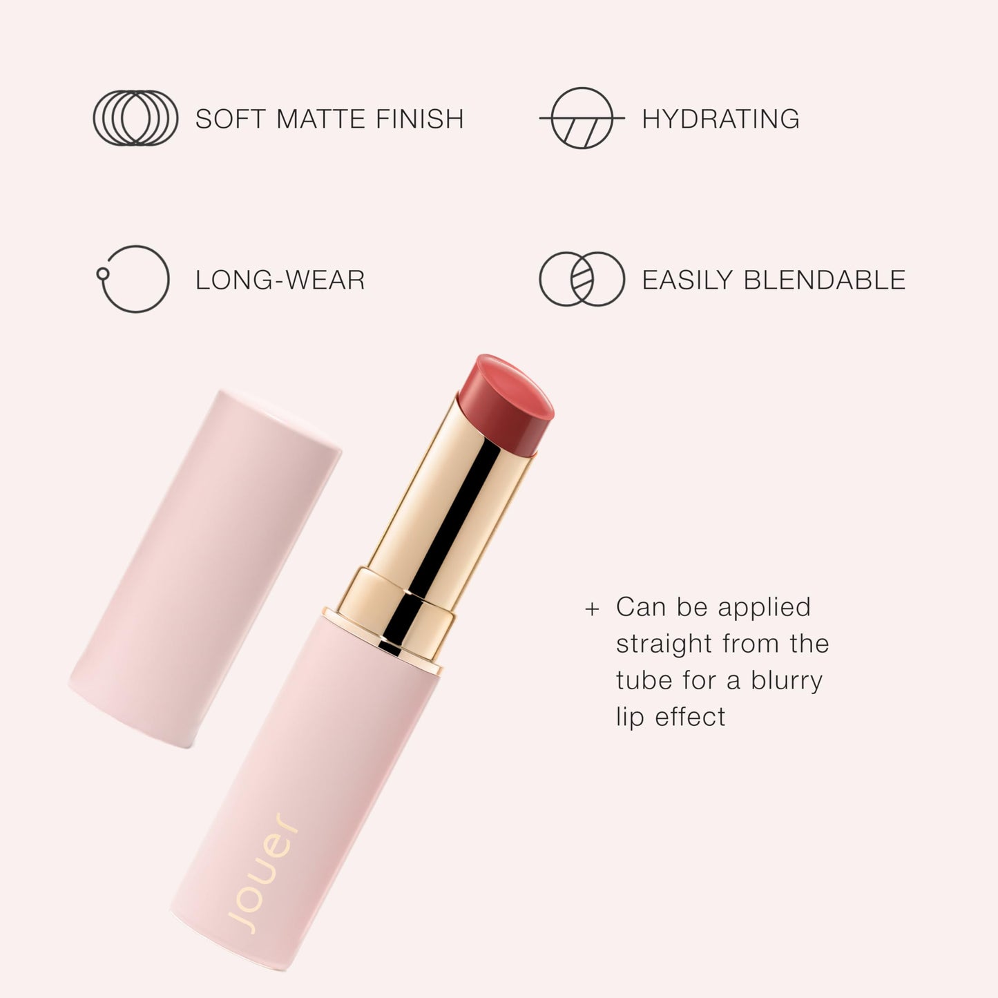 Jouer Balm Bouche Hydrating Lip Tint - Solidarité, Medium Muted Rose - Matte, Nourishing Lip Balm Beauty & Personal Care Jouer