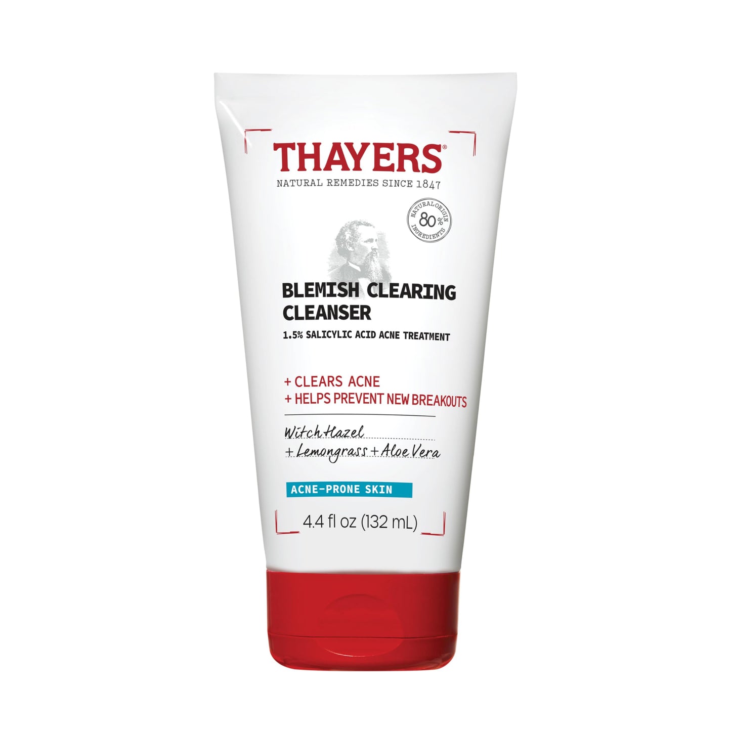 THAYERS Blemish Clearing Face Cleanser with 1.5% Salicylic Acid, Acne Treatment Face Wash, Soothing and Non-Stripping Skin Care, 4.4 Fl Oz Beauty & Personal Care THAYERS
