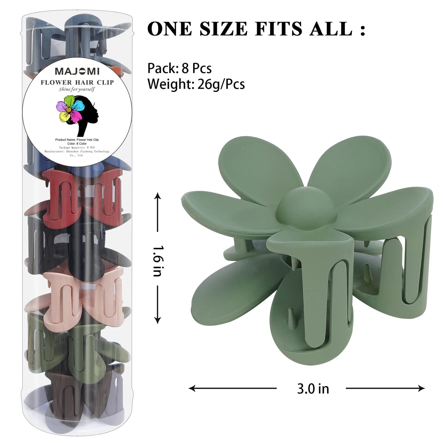 Flower Hair Claw Clips 8PCS Cute Hair Clip Big Daisy Hair Clips Strong Hold Jaw Flower Clip Barrettes Large Hair Clamps Accessories Thick Hair Beauty & Personal Care MAJOMI