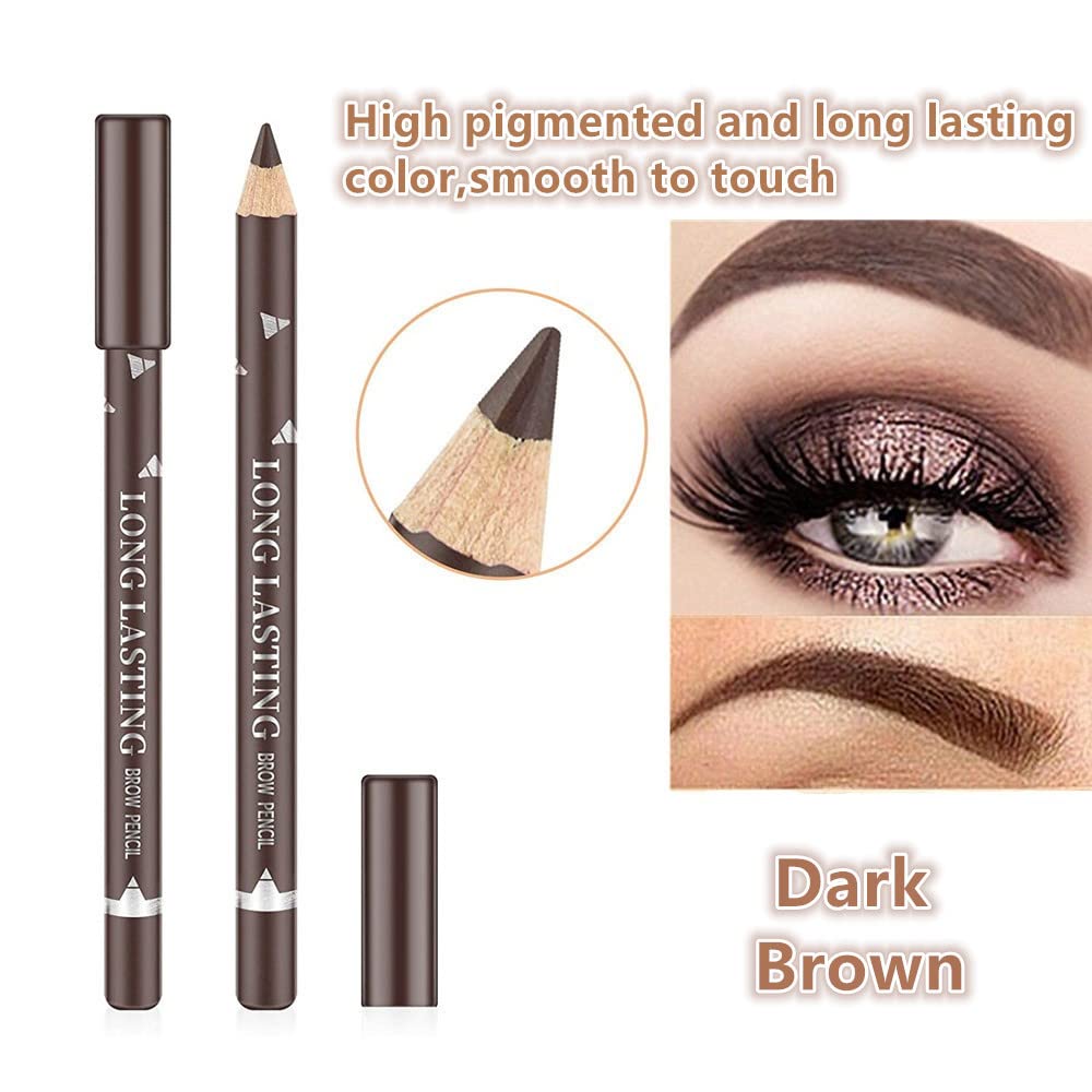 Go Ho 12 PCS Dark Brown Eyebrow Eyeliner Pencils,Sweatproof Eyebrow Pencil,Long-lasting Nice Color Eye Brow Gel Pen Makeup Brow Tint Sticks?Dark Beauty & Personal Care Go Ho