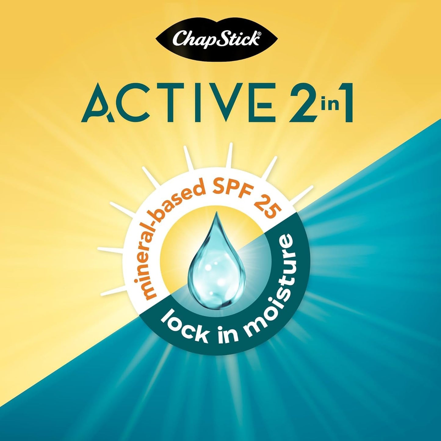 ChapStick Lip Sunscreen Active 2-in-1 Unscented Lip Balm with SPF 25, 0.15 Oz Ea Beauty & Personal Care ChapStick