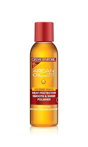Creme of Nature Heat Protector Smooth & Shine Polisher, Smooths Hair, Protects Up to 450°F, Infused with Argan Oil, Stocking Stuffer for Women, 4 fl Beauty & Personal Care Creme of Nature