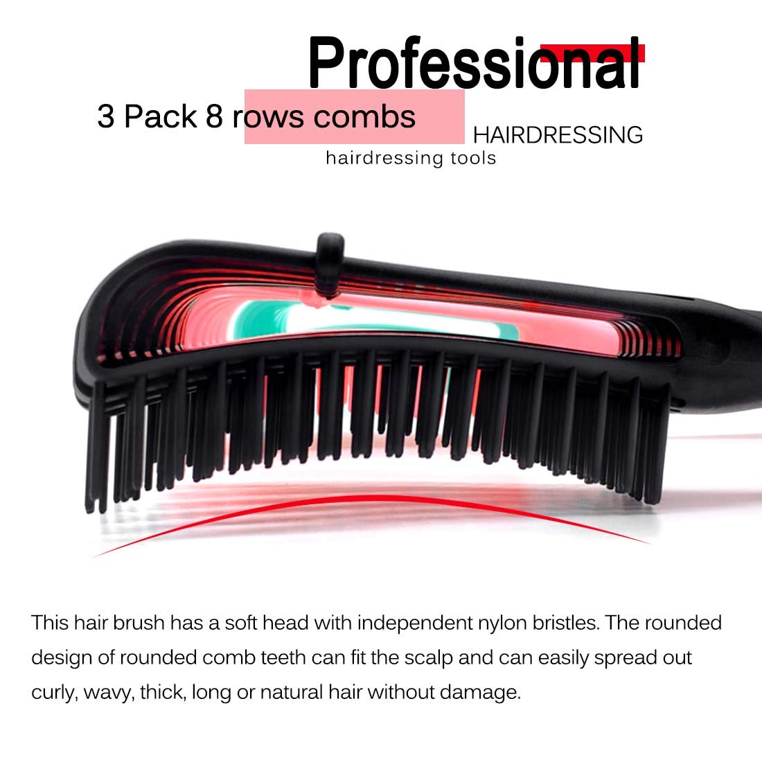 A.DASHER Hair Brush for Women's Afro America/African Hair Textured 3a to 4c, Kinky Wavy/Curly/Coily/Wet/Dry/Oil/Thick/Long Hair, Knots Detangler Scalp Beauty & Personal Care A.DASHER
