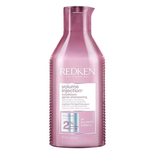 Redken Volume Injection Conditioner, Lightweight Volume Conditioner For Fine Hair, Detangles and Adds Volume & Body to Flat Hair, Soft, Shiny Finish Beauty & Personal Care Redken