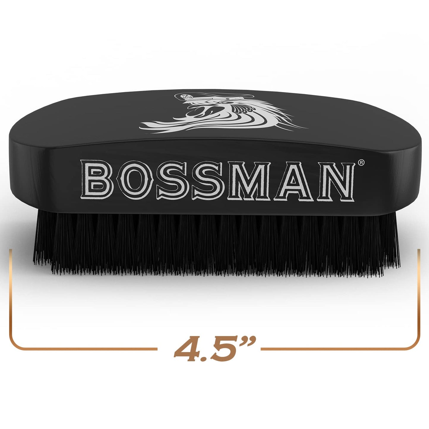 Bossman Beard Brush for Men - Hand Held Boar & Nylon Bristle Brush - Detangling Brush for Beard and Hair Care Beauty and Personal Care Bossman