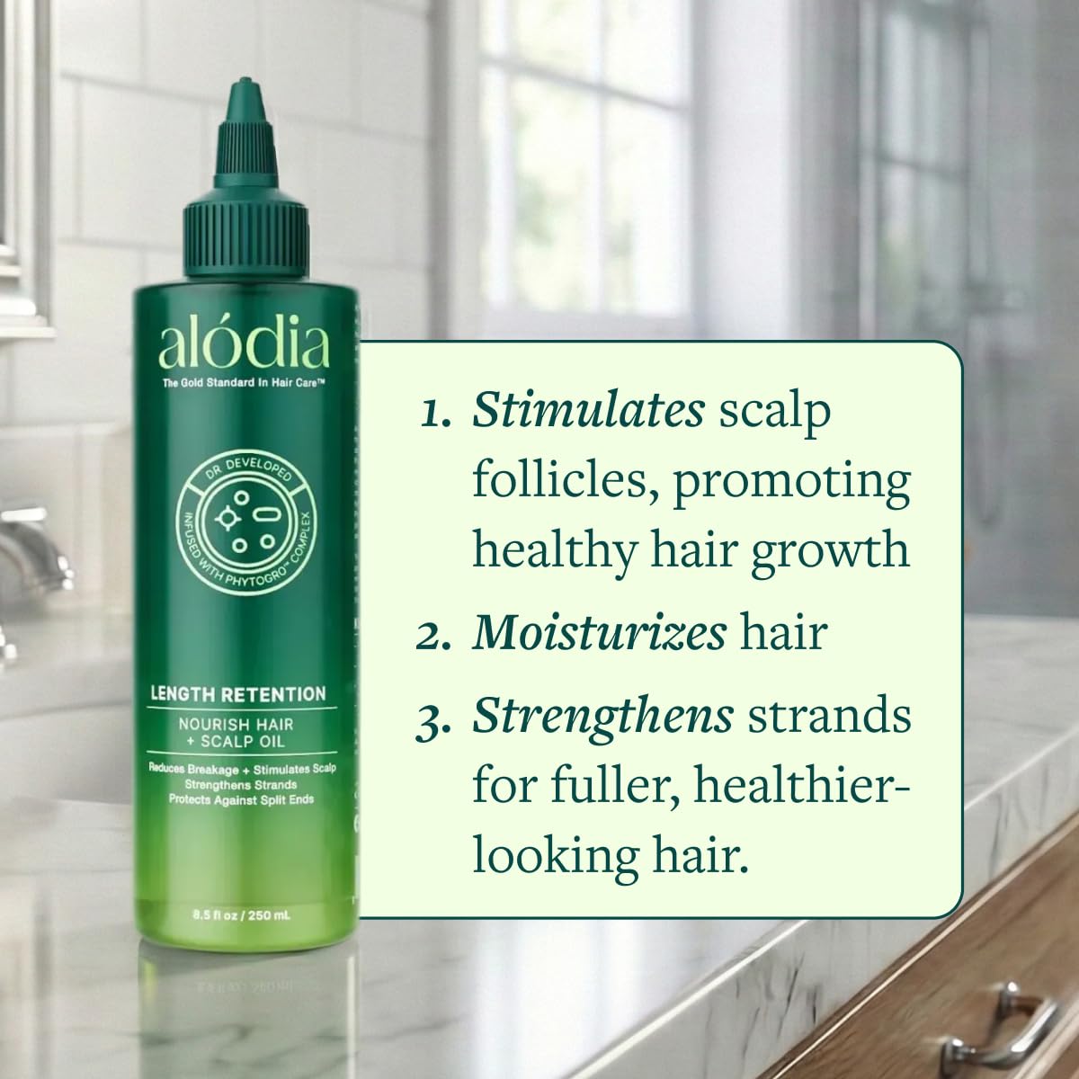 ALODIA Nourish Hair and Scalp Oil - Avocado Extract & Rosemary Hair Oil, Pre-Shampoo and Finishing Gloss for Length Retention - 8.5 Fl Oz (Pack of 1)