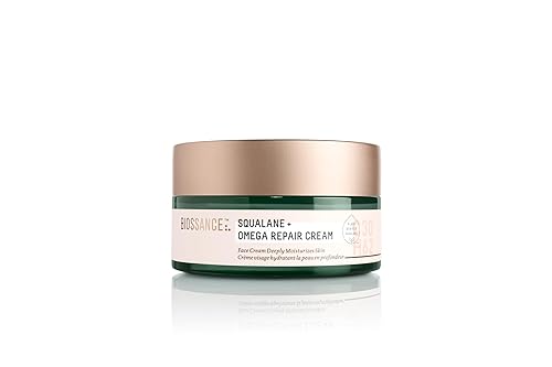 BIOSSANCE Squalane + Omega Repair Cream - Ultra-Moisturizing Face Cream - Skin Care with Hyaluronic Acid, Ceramides, Squalane - Ideal for Dry Beauty & Personal Care BIOSSANCE