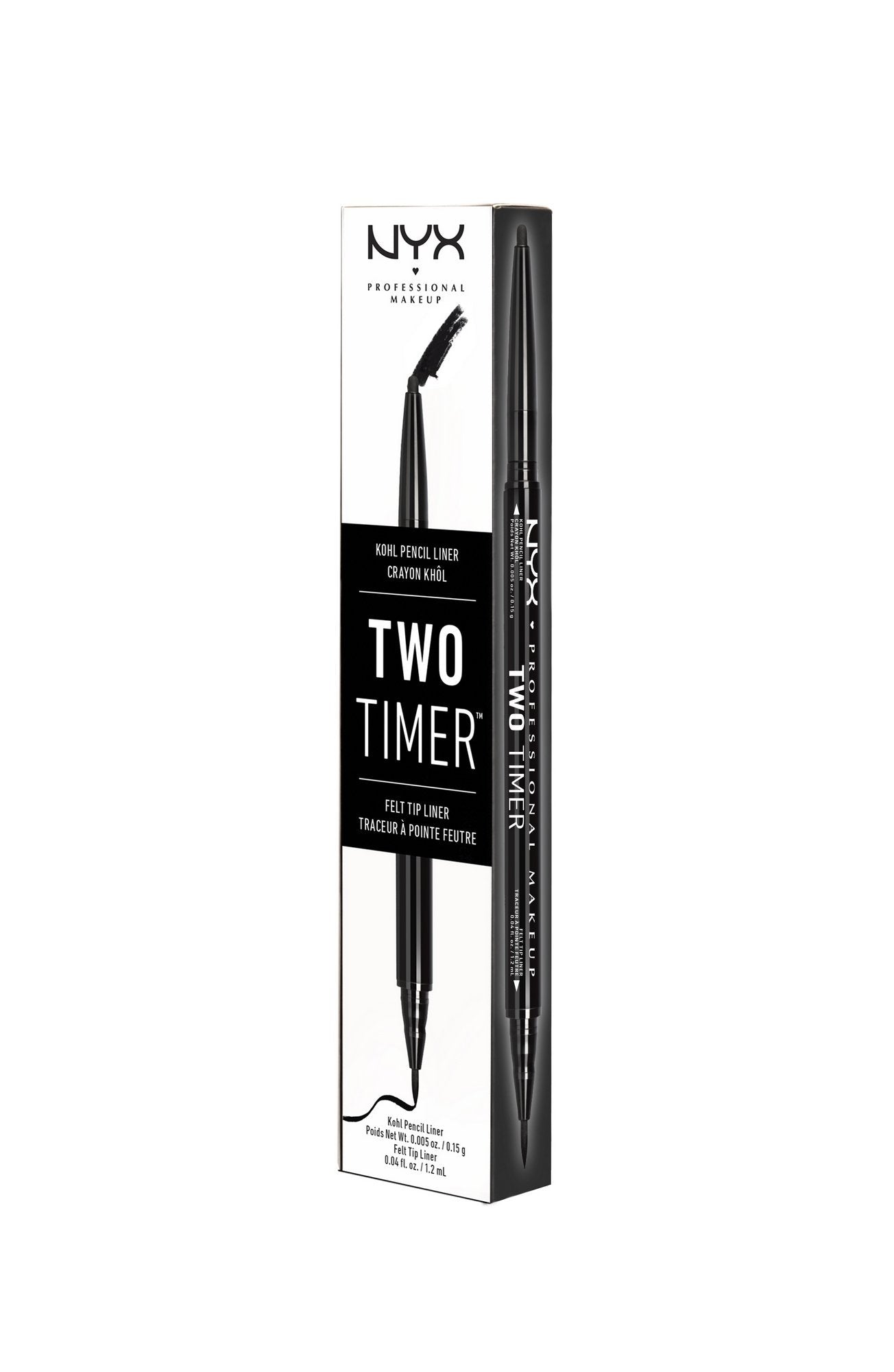 NYX PROFESSIONAL MAKEUP Two-Timer Dual Ended Eyeliner, Eyeliner Pencil, Jet Black Beauty & Personal Care NYX PROFESSIONAL MAKEUP